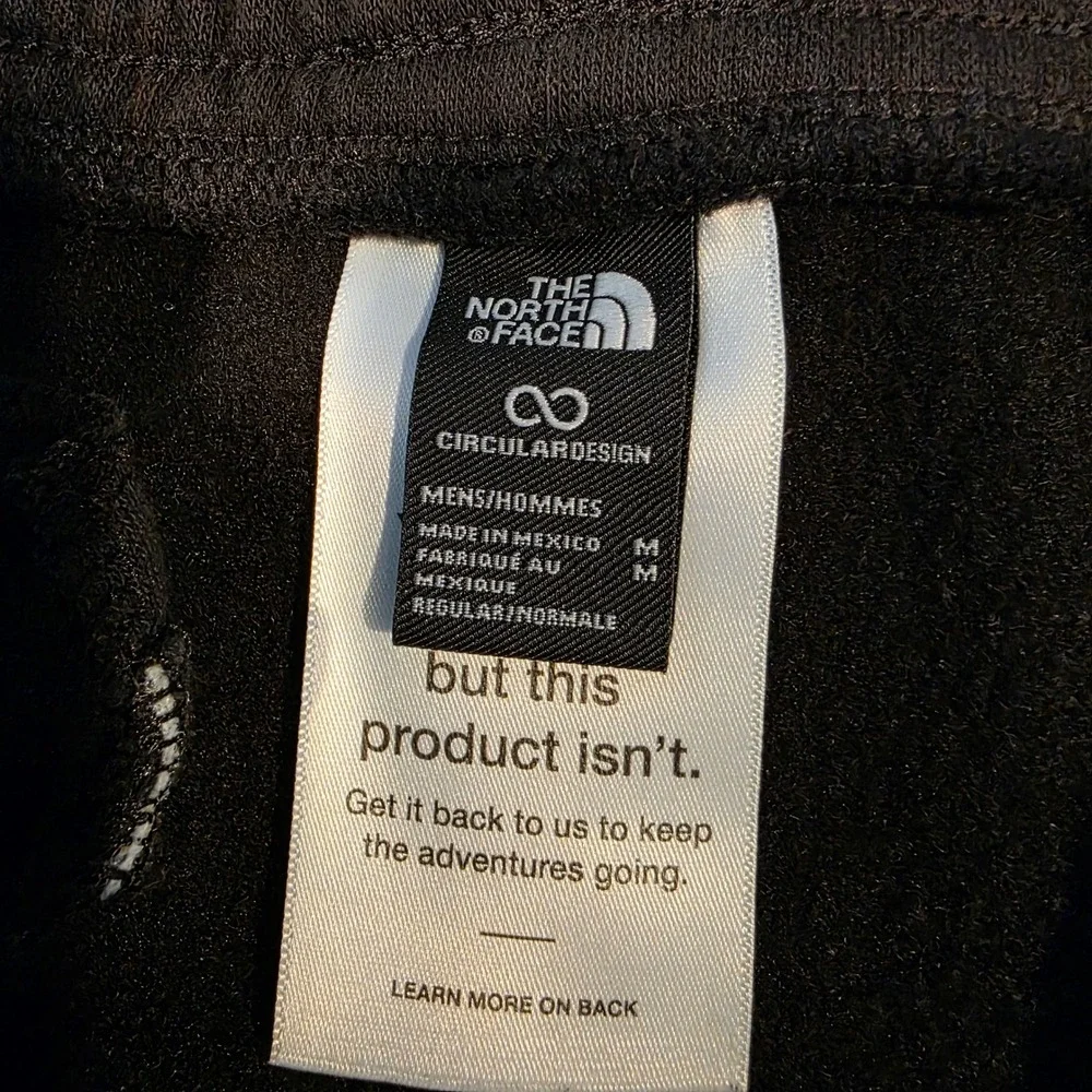 The North Face Mens Black Circular Design Fleece Jogger Sweatpants Medium